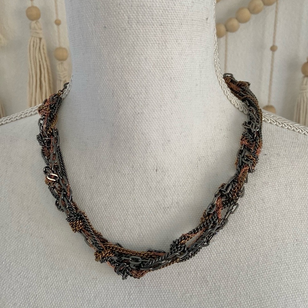 Gemma Redux fine jewelry mixed metals necklace black rose gold adjustable length